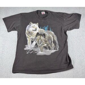 Vintage Oneita Gregg Murray Wolf T Shirt Men's L Single Stitch Nature 90s